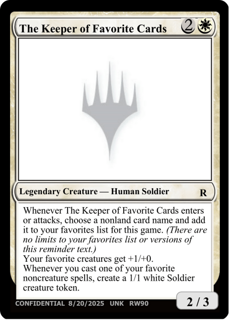 The Keeper of Favorite Cards (8/20/2025) [Unknown Event] | Exor Games Summserside