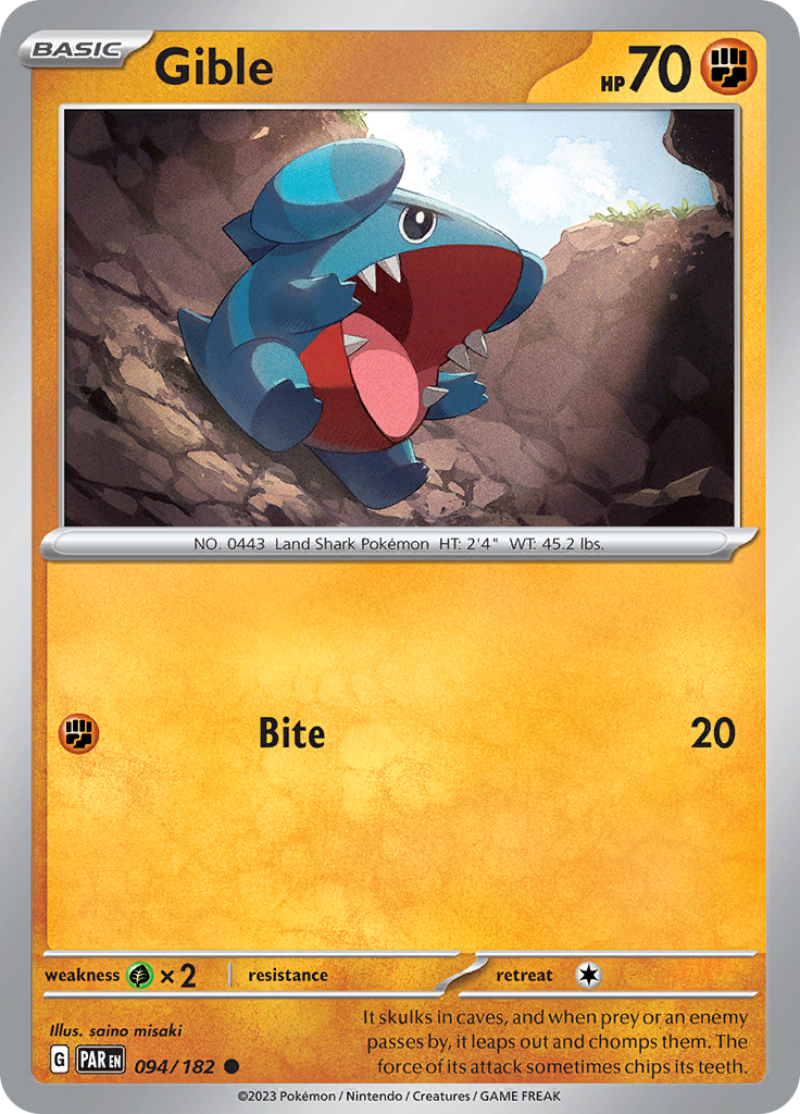 Gible (094/182) [Scarlet & Violet: Paradox Rift] | Exor Games Summserside