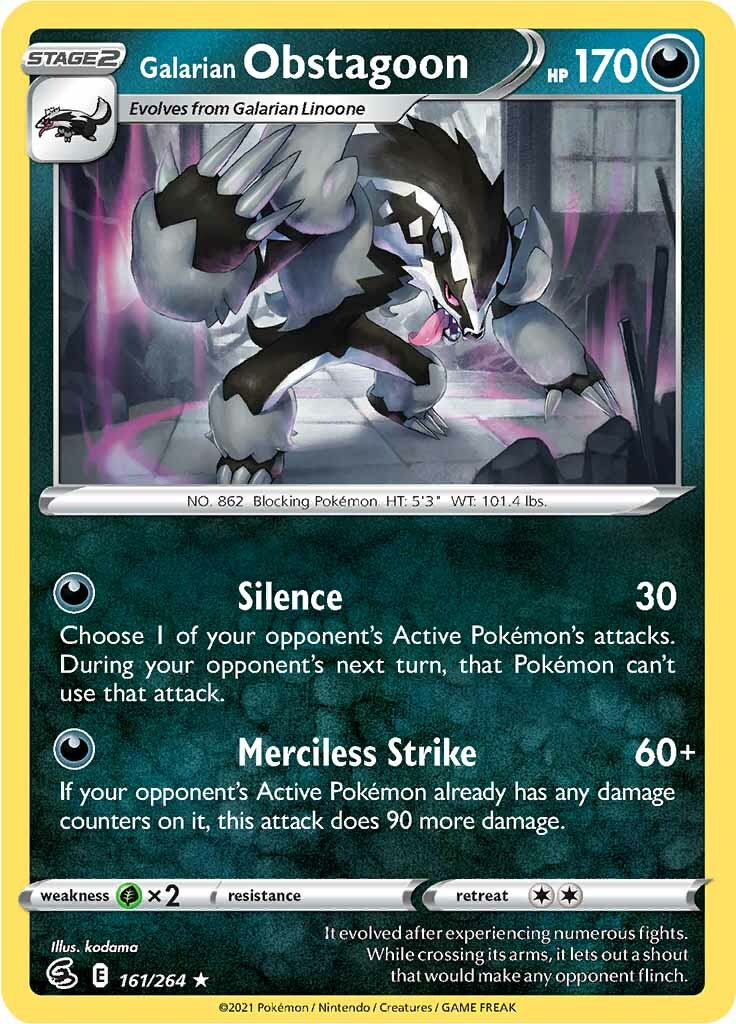 Galarian Obstagoon (161/264) [Sword & Shield: Fusion Strike] | Exor Games Summserside