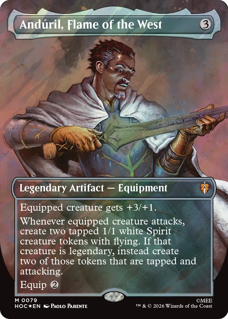 Anduril, Flame of the West (Borderless) (Surge Foil) [The Hobbit: Eternal-Legal] | Exor Games Summserside