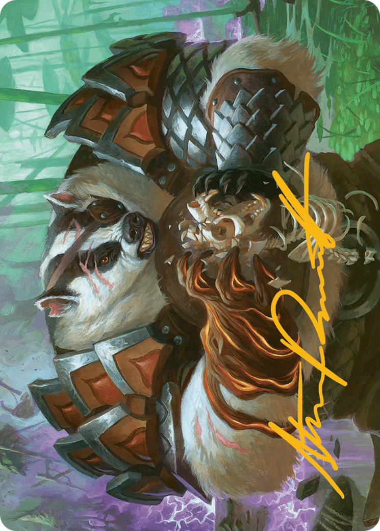 Hugs, Grisly Guardian Art Card (Gold-Stamped Signature) [Bloomburrow Art Series] | Exor Games Summserside