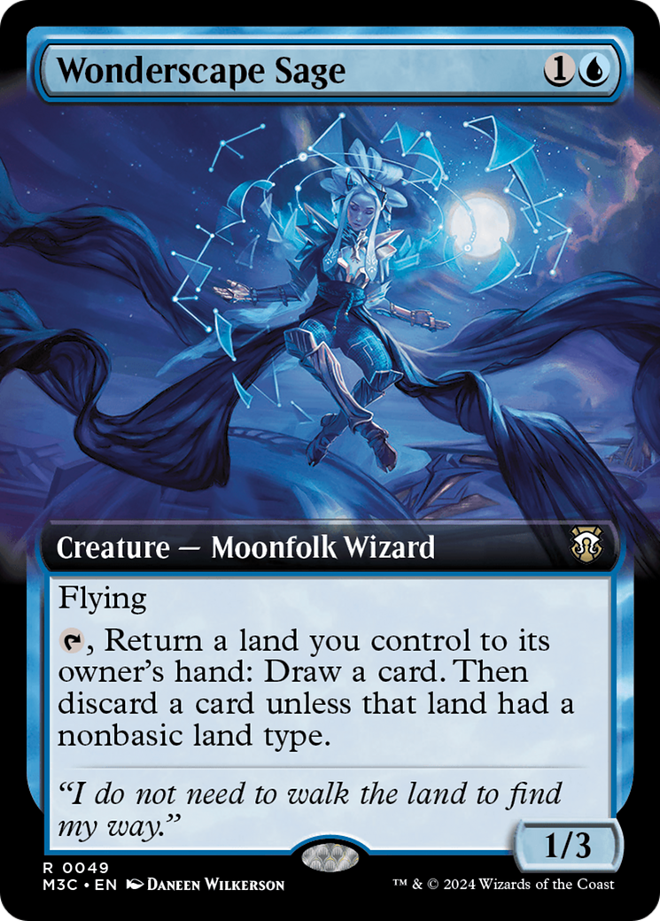 Wonderscape Sage (Extended Art) [Modern Horizons 3 Commander] | Exor Games Summserside