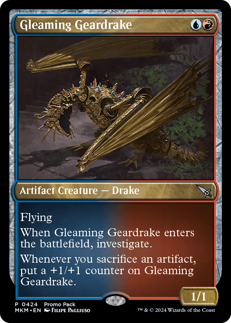 Gleaming Geardrake (Promo Pack) [Murders at Karlov Manor Promos] | Exor Games Summserside