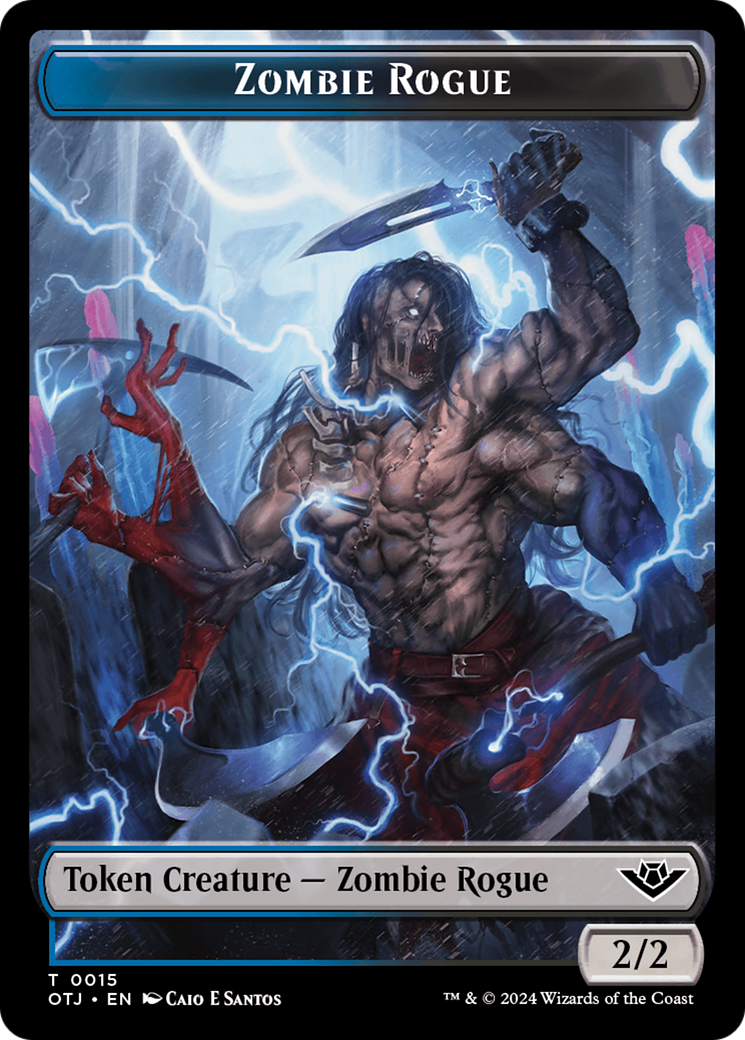 Treasure // Zombie Rogue Double-Sided Token [Outlaws of Thunder Junction Tokens] | Exor Games Summserside