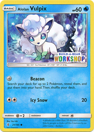 Alolan Vulpix (21/145) (Build A Bear Workshop Exclusive) [Sun & Moon: Guardians Rising] | Exor Games Summserside