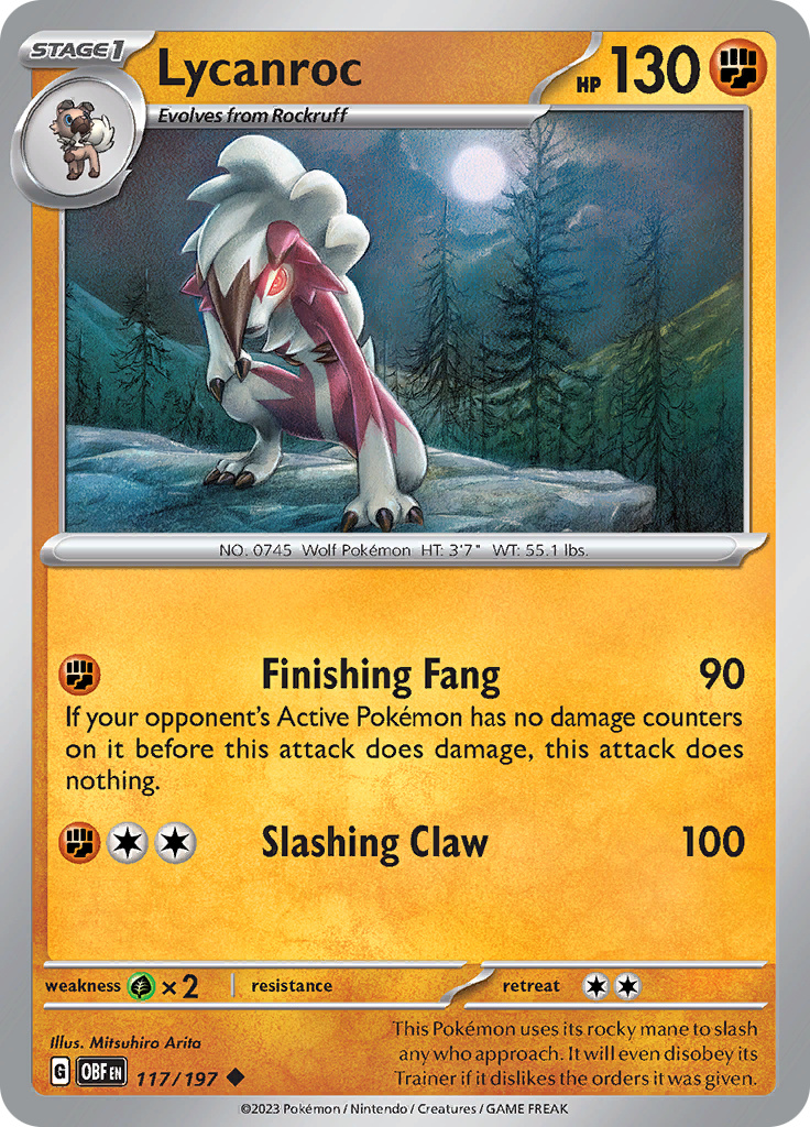 Lycanroc (117/197) [Scarlet & Violet: Obsidian Flames] | Exor Games Summserside