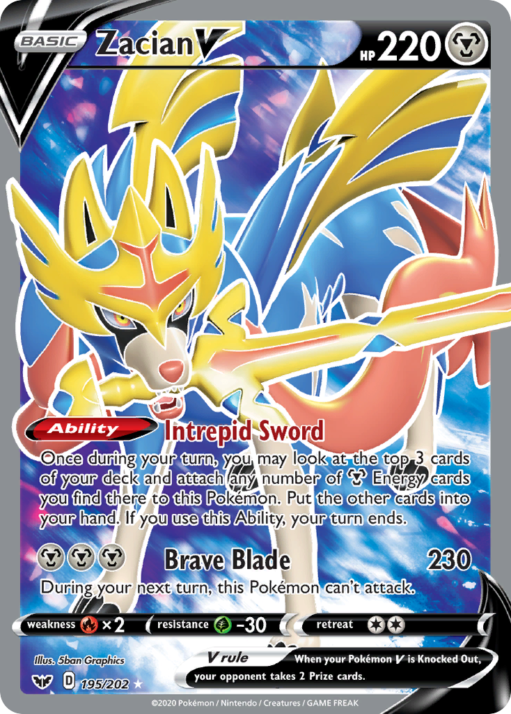 Zacian V (195/202) [Sword & Shield: Base Set] | Exor Games Summserside