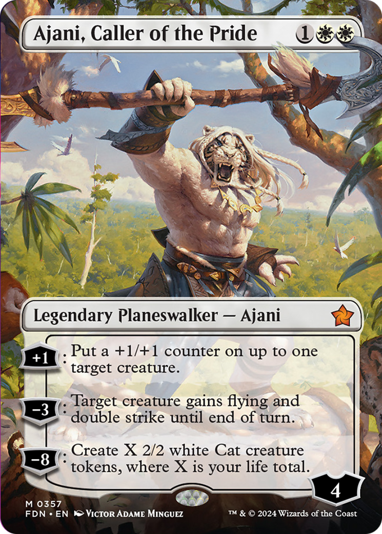 Ajani, Caller of the Pride (Borderless) [Foundations] | Exor Games Summserside