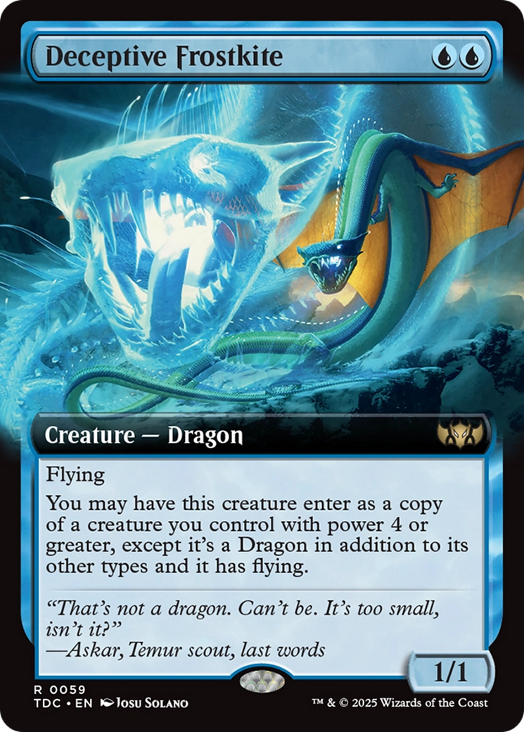 Deceptive Frostkite (Extended Art) [Tarkir: Dragonstorm Commander] | Exor Games Summserside