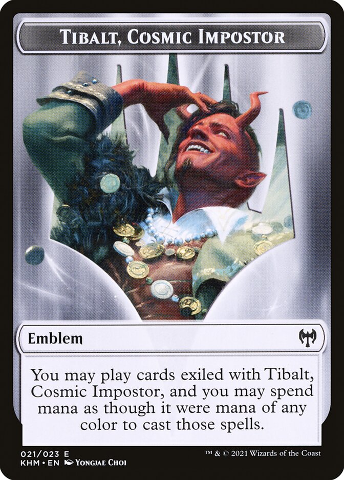 Treasure // Tibalt, Cosmic Impostor Emblem Double-Sided Token [Kaldheim Tokens] | Exor Games Summserside