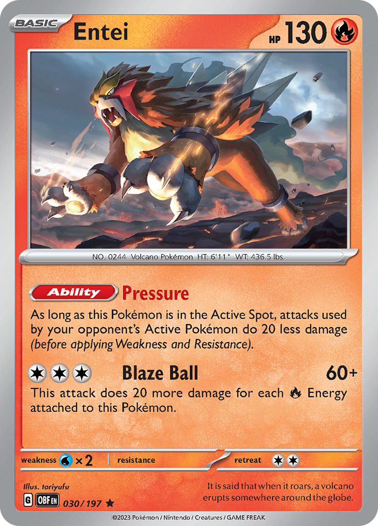 Entei (030/197) [Scarlet & Violet: Obsidian Flames] | Exor Games Summserside