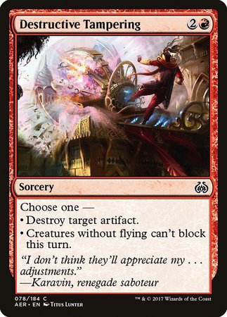 Destructive Tampering [Aether Revolt] | Exor Games Summserside