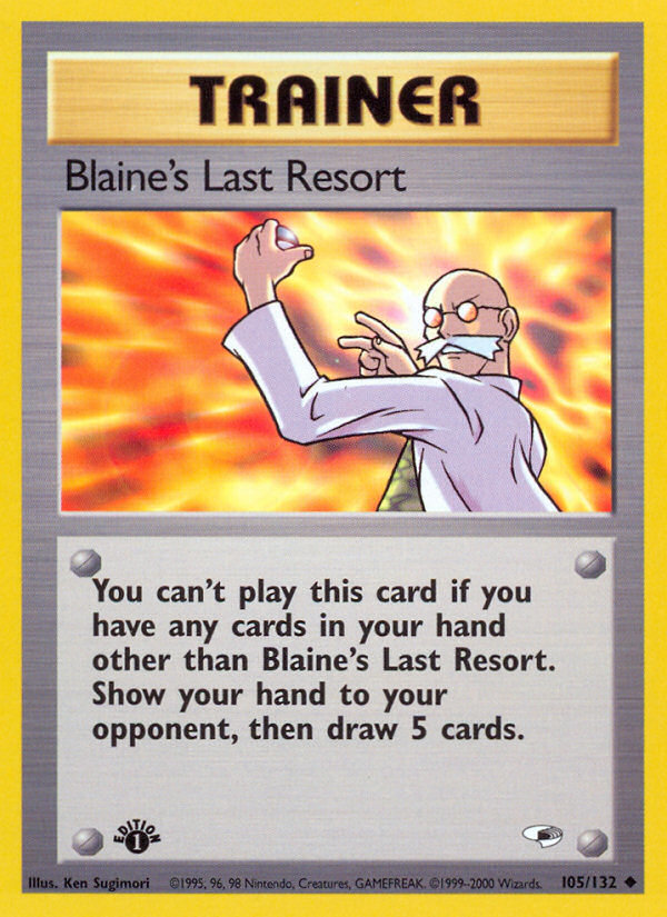 Blaine's Last Resort (105/132) [Gym Heroes 1st Edition] | Exor Games Summserside