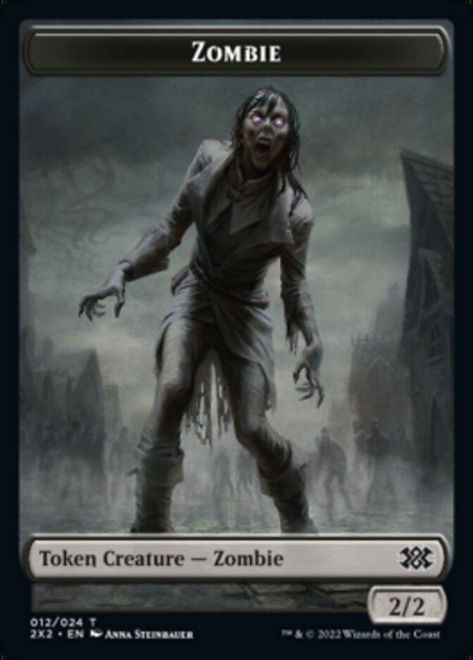 Zombie // Knight Double-sided Token [Double Masters 2022 Tokens] | Exor Games Summserside