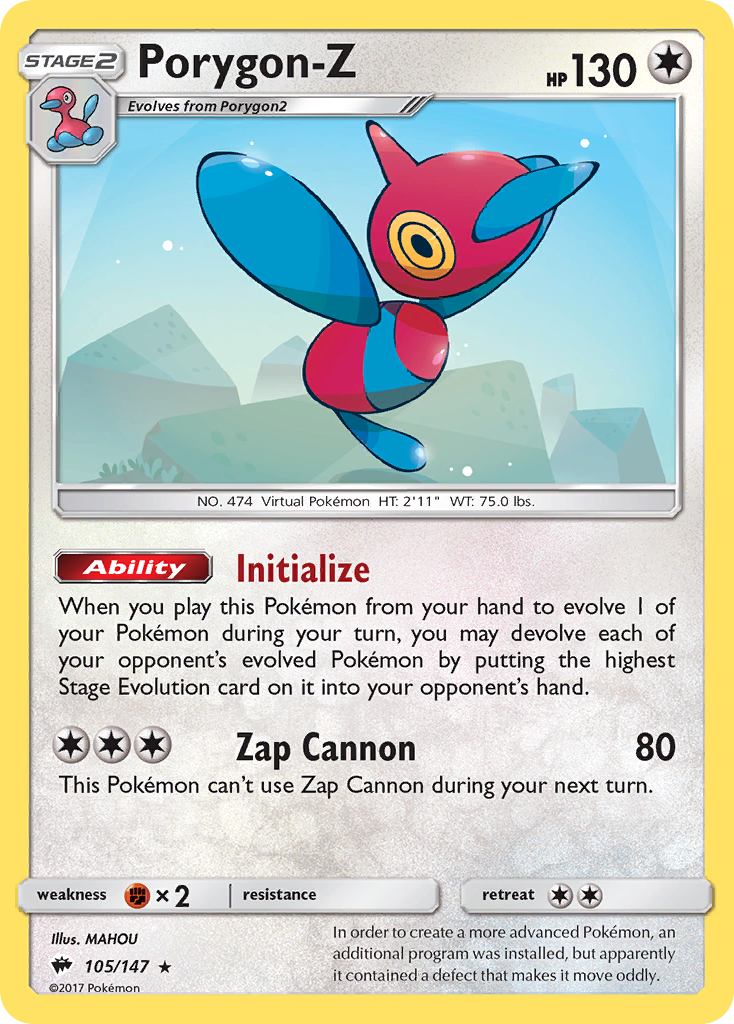 Porygon-Z (105/147) [Sun & Moon: Burning Shadows] | Exor Games Summserside