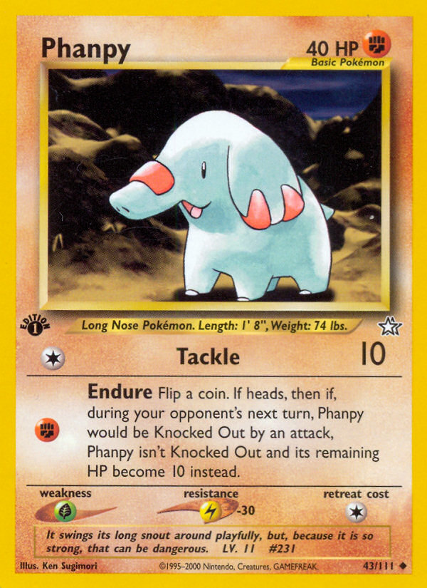 Phanpy (43/111) [Neo Genesis 1st Edition] | Exor Games Summserside