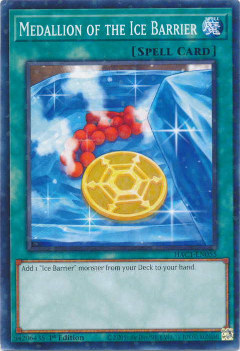 Medallion of the Ice Barrier (Duel Terminal) [HAC1-EN055] Parallel Rare | Exor Games Summserside