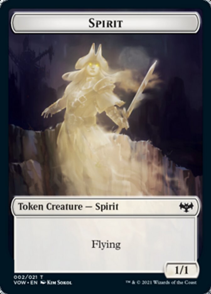 Wolf (011) // Spirit (002) Double-sided Token [Innistrad: Crimson Vow Tokens] | Exor Games Summserside