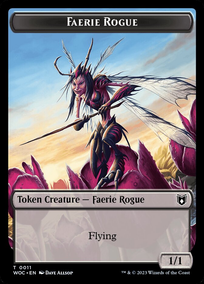 Faerie Rogue // Faerie (0011) Double-Sided Token [Wilds of Eldraine Commander Tokens] | Exor Games Summserside