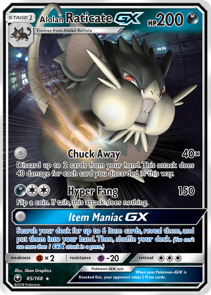 Alolan Raticate GX (85/168) [Sun & Moon: Celestial Storm] | Exor Games Summserside