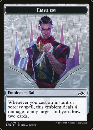 Emblem - Ral, Izzet Viceroy [Guilds of Ravnica Tokens] | Exor Games Summserside