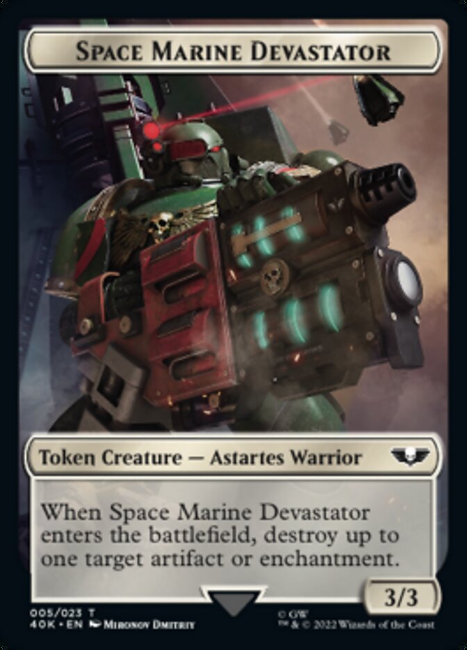 Soldier (002) // Space Marine Devastator Double-sided Token [Universes Beyond: Warhammer 40,000 Tokens] | Exor Games Summserside