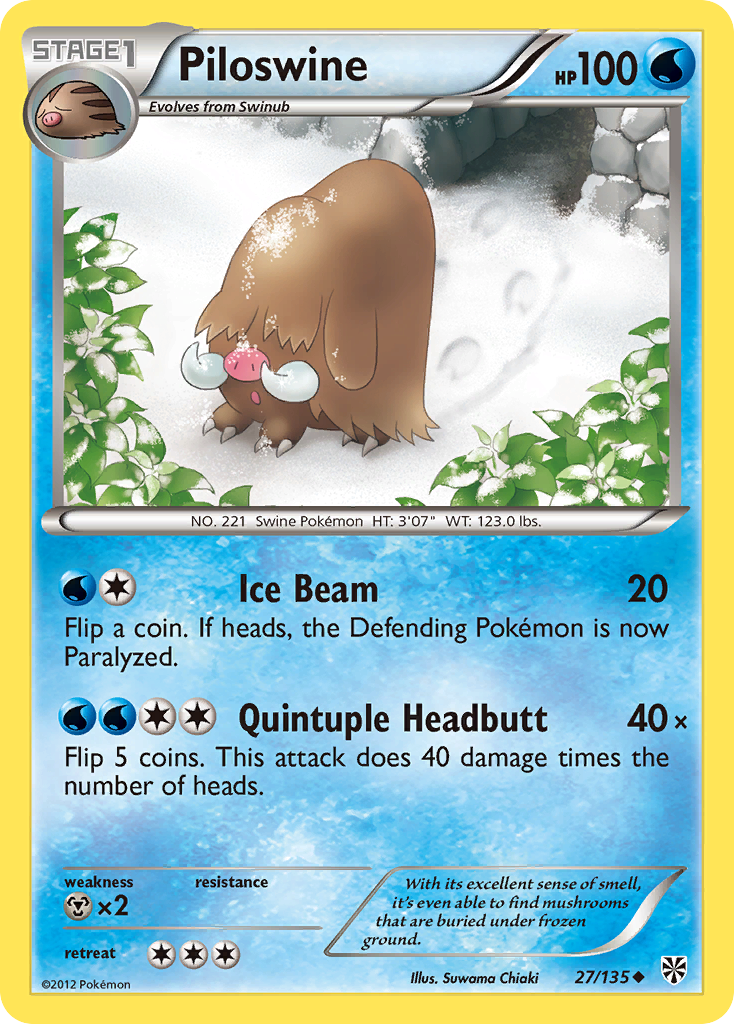 Piloswine (27/135) [Black & White: Plasma Storm] | Exor Games Summserside