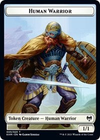 Human Warrior // Spirit Double-sided Token [Kaldheim Tokens] | Exor Games Summserside