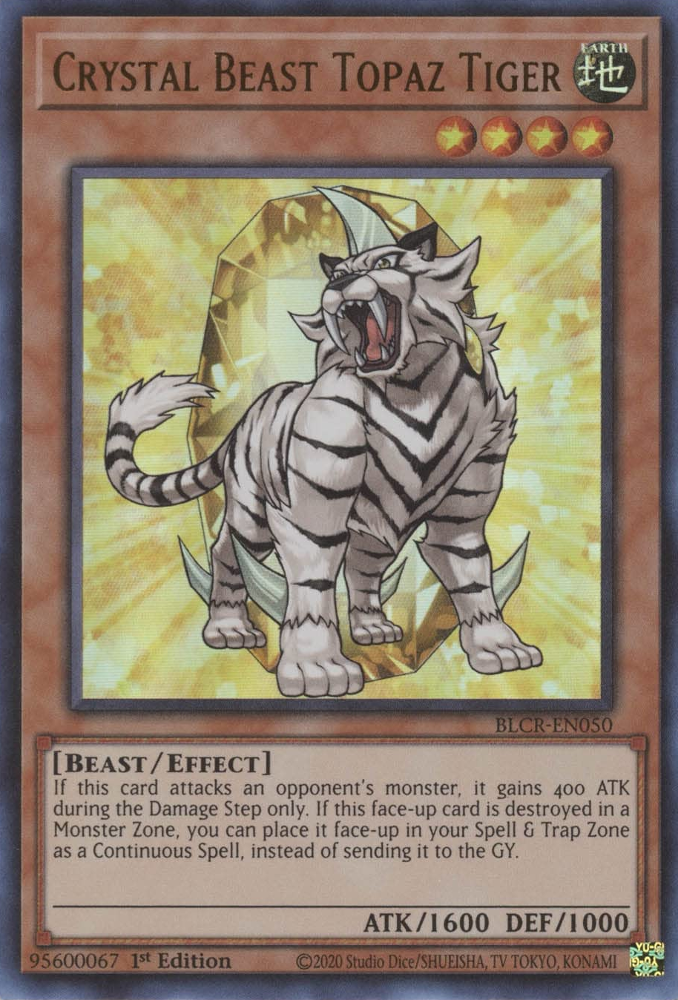 Crystal Beast Topaz Tiger [BLCR-EN050] Ultra Rare | Exor Games Summserside