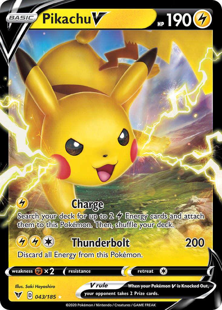 Pikachu V (043/185) [Sword & Shield: Vivid Voltage] | Exor Games Summserside