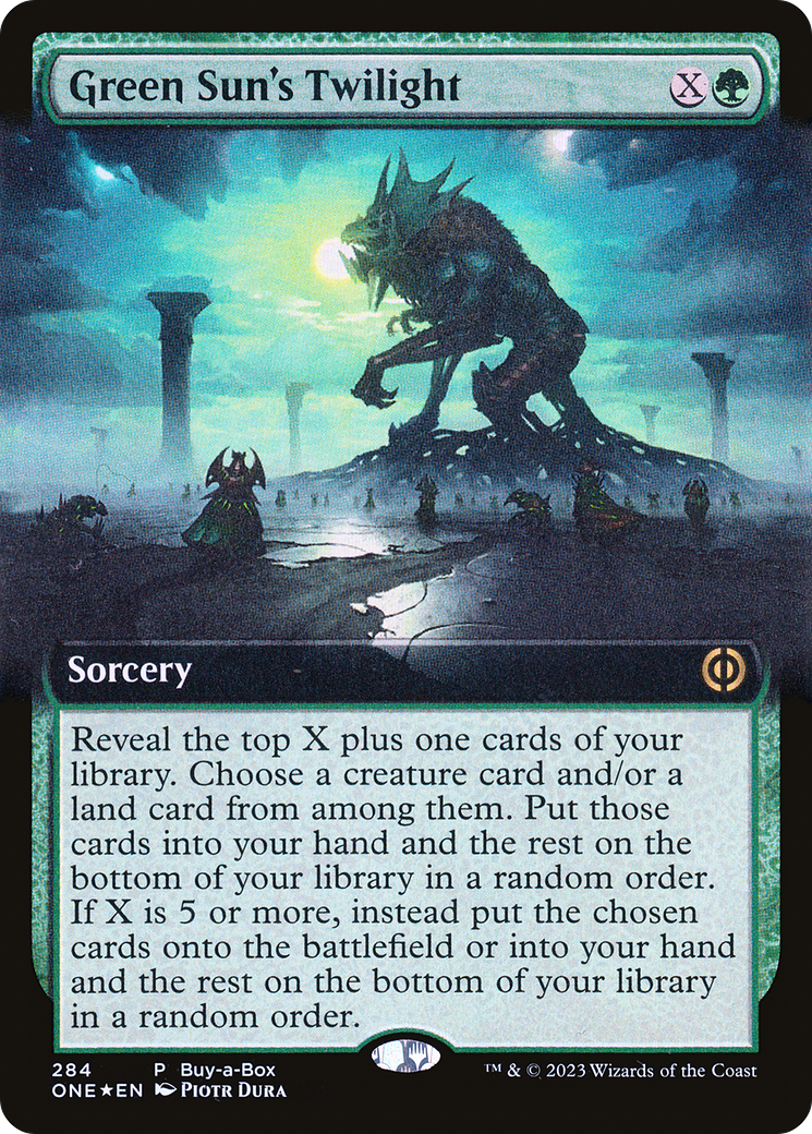 Green Sun's Twilight (Buy-A-Box) (Extended Art) [Phyrexia: All Will Be One] | Exor Games Summserside