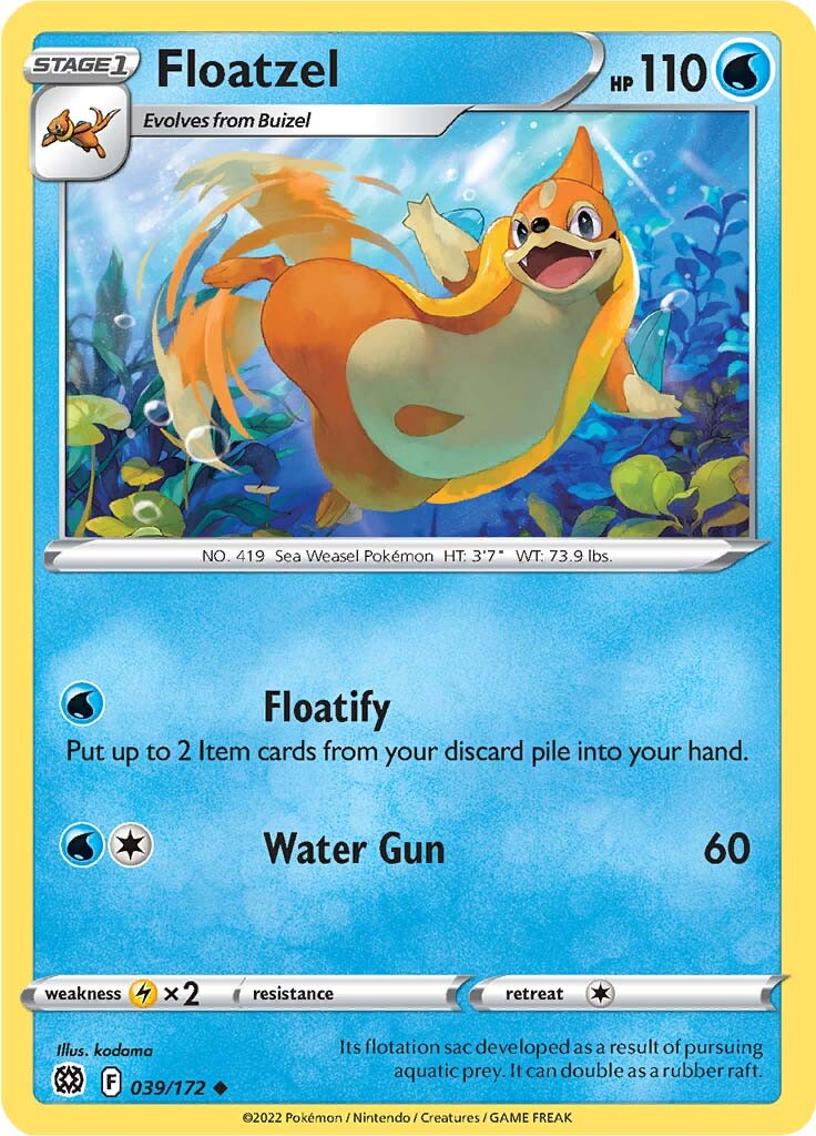 Floatzel (039/172) [Sword & Shield: Brilliant Stars] | Exor Games Summserside