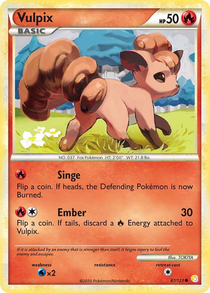 Vulpix (87/123) [HeartGold & SoulSilver: Base Set] | Exor Games Summserside