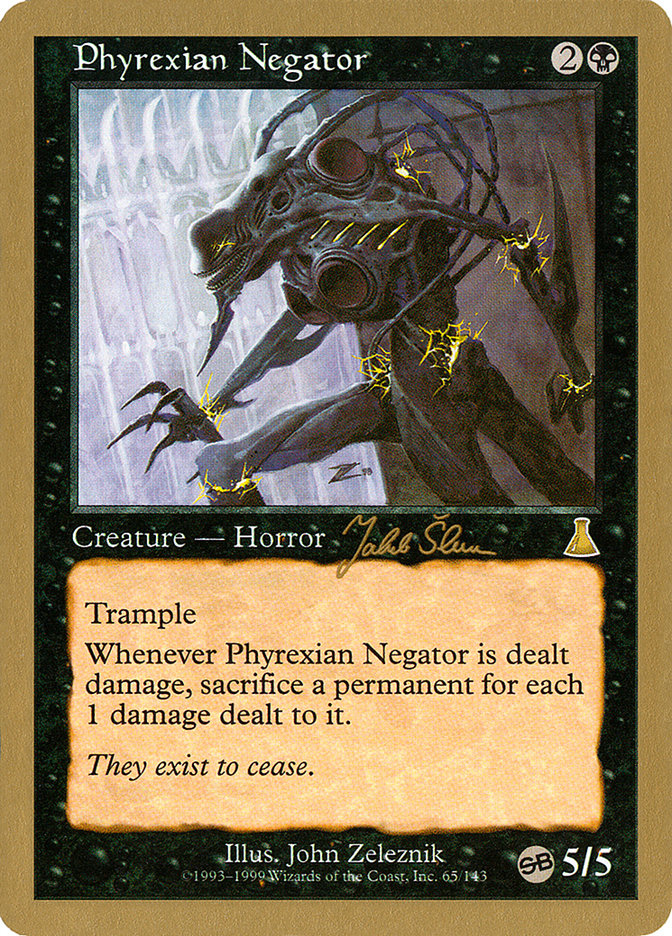 Phyrexian Negator (Jakub Slemr) (SB) [World Championship Decks 1999] | Exor Games Summserside