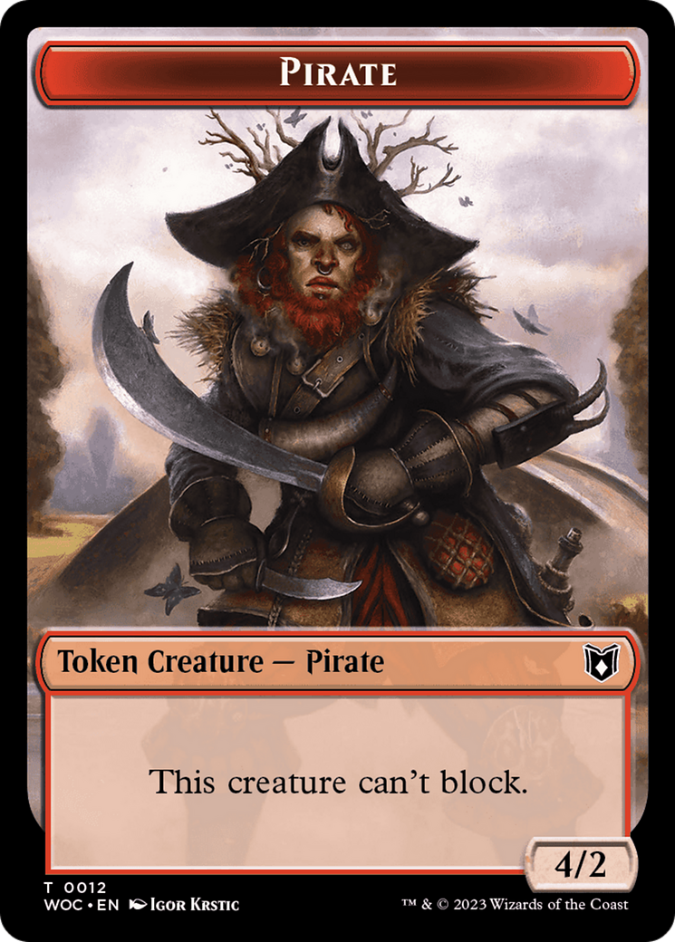 Pirate // Human Double-Sided Token [Wilds of Eldraine Commander Tokens] | Exor Games Summserside