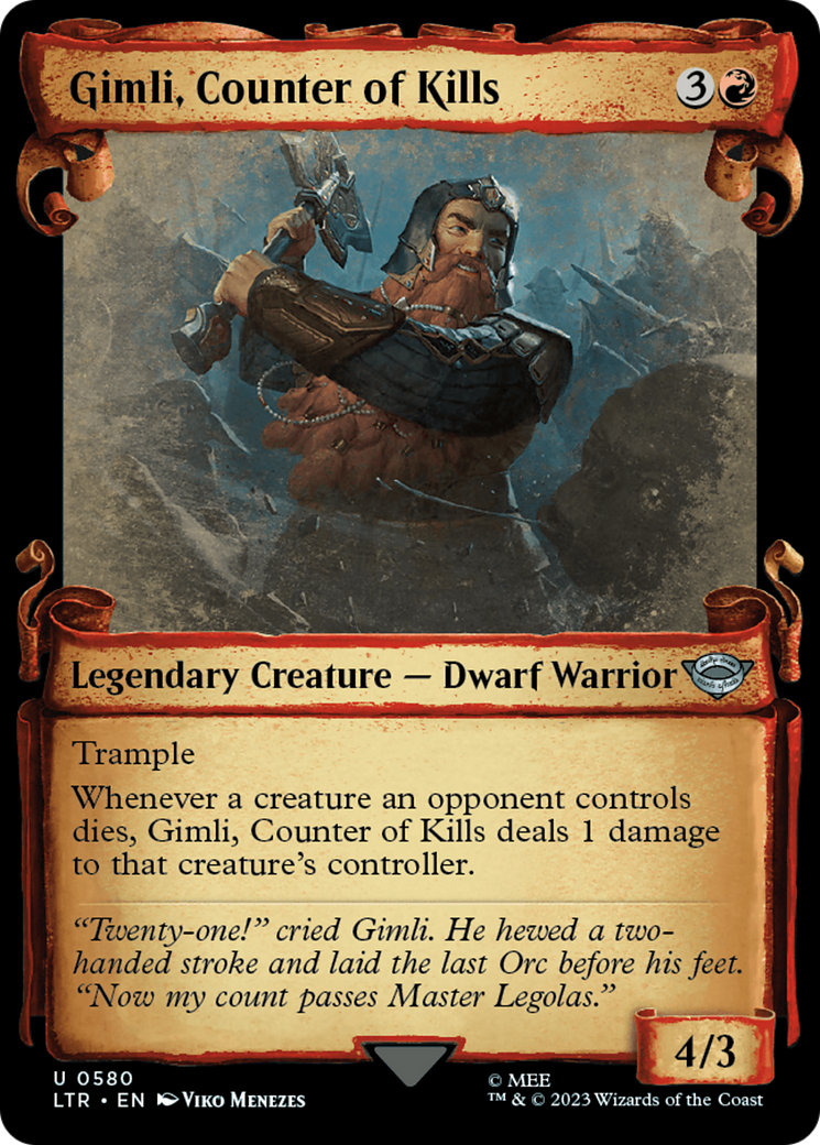 Gimli, Counter of Kills [The Lord of the Rings: Tales of Middle-Earth Showcase Scrolls] | Exor Games Summserside