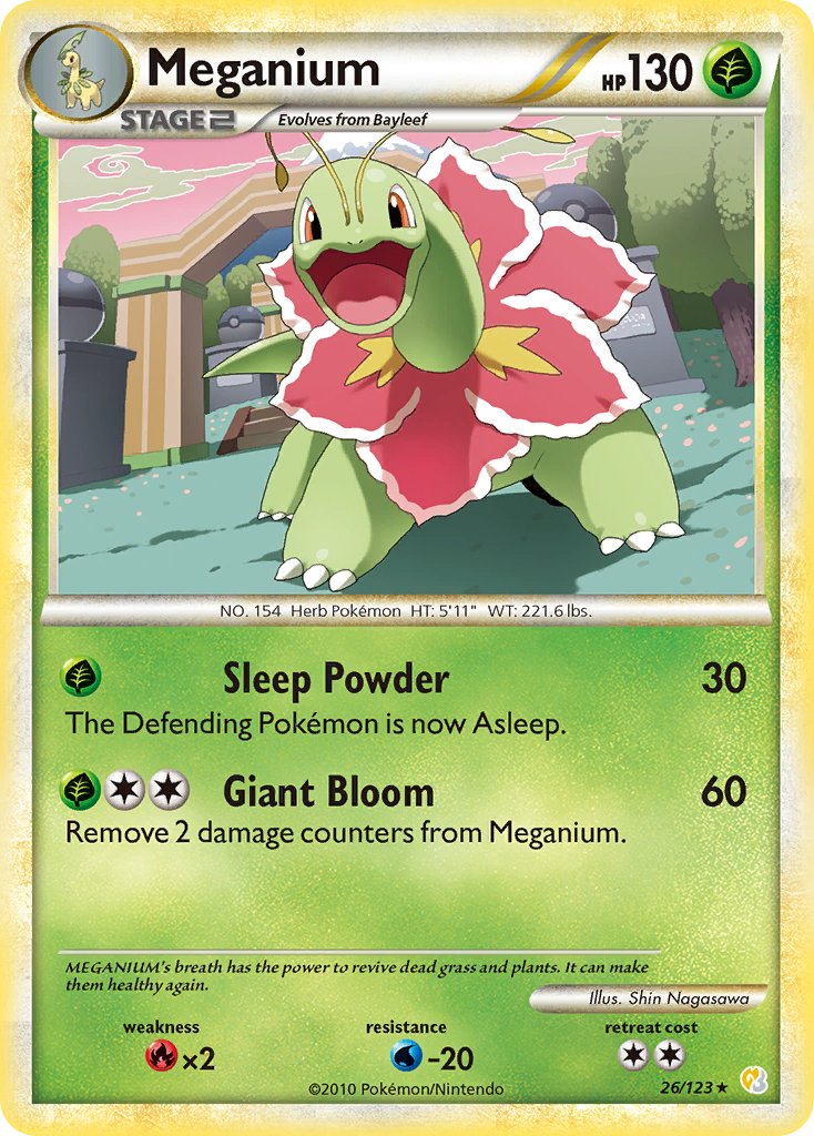 Meganium (26/123) (Theme Deck Exclusive) [HeartGold & SoulSilver: Base Set] | Exor Games Summserside