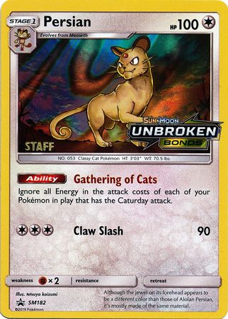 Persian (SM182) (Staff Prerelease Promo) [Sun & Moon: Black Star Promos] | Exor Games Summserside