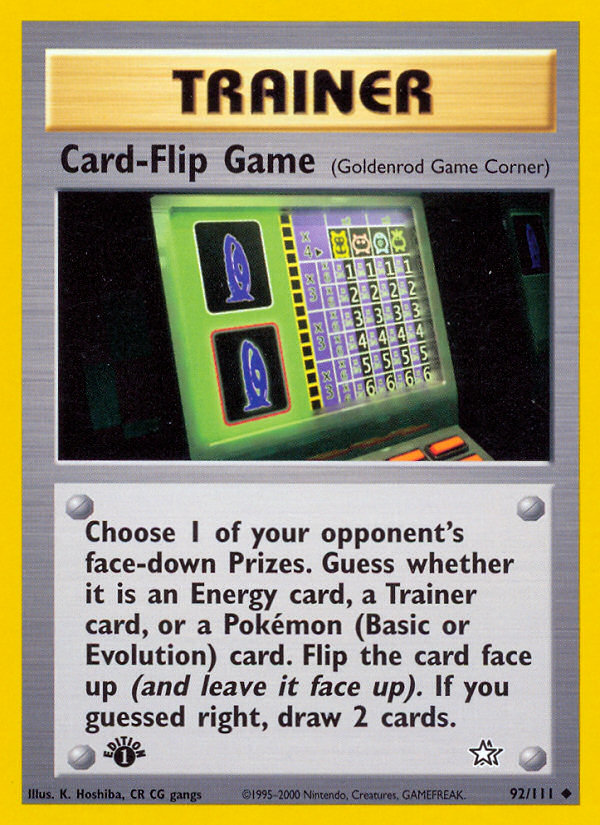 Card-Flip Game (92/111) [Neo Genesis 1st Edition] | Exor Games Summserside