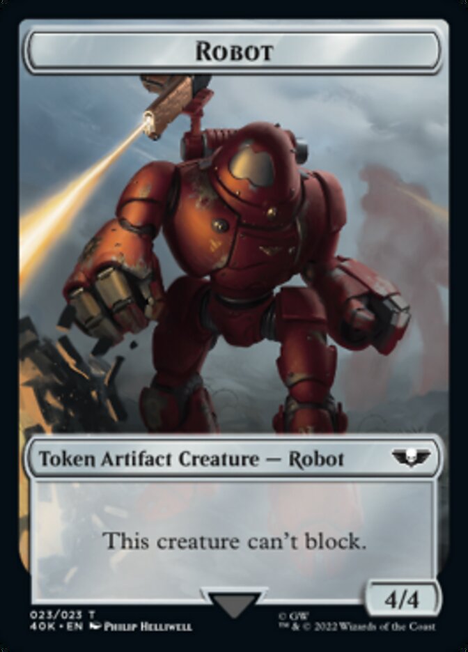 Astartes Warrior // Robot Double-sided Token (Surge Foil) [Universes Beyond: Warhammer 40,000 Tokens] | Exor Games Summserside