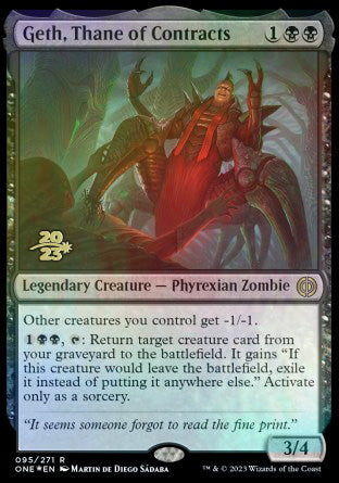 Geth, Thane of Contracts [Phyrexia: All Will Be One Prerelease Promos] | Exor Games Summserside