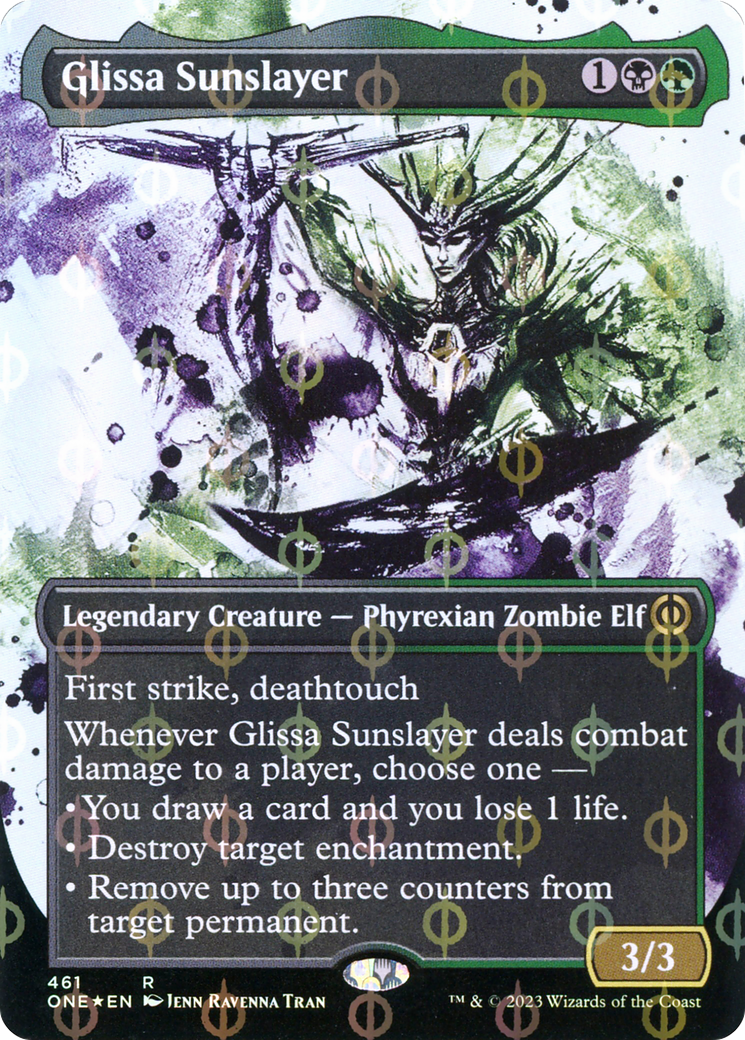 Glissa Sunslayer (Borderless Ichor Step-and-Compleat Foil) [Phyrexia: All Will Be One] | Exor Games Summserside