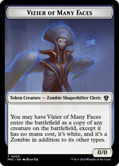 Vizier of Many Faces // Zombie Double-Sided Token [Murders at Karlov Manor Commander Tokens] | Exor Games Summserside