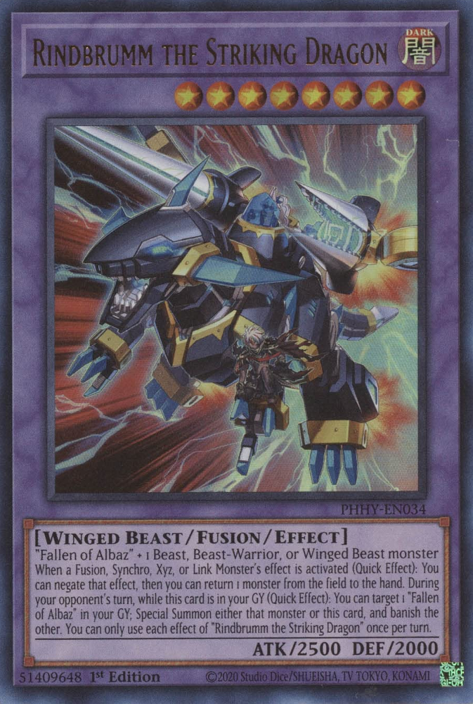 Rindbrumm the Striking Dragon [PHHY-EN034] Ultra Rare | Exor Games Summserside