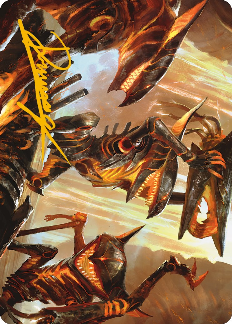 Gleeful Demolition Art Card (Gold-Stamped Signature) [Phyrexia: All Will Be One Art Series] | Exor Games Summserside