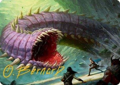 Purple Worm Art Card (Gold-Stamped Signature) [Dungeons & Dragons: Adventures in the Forgotten Realms Art Series] | Exor Games Summserside