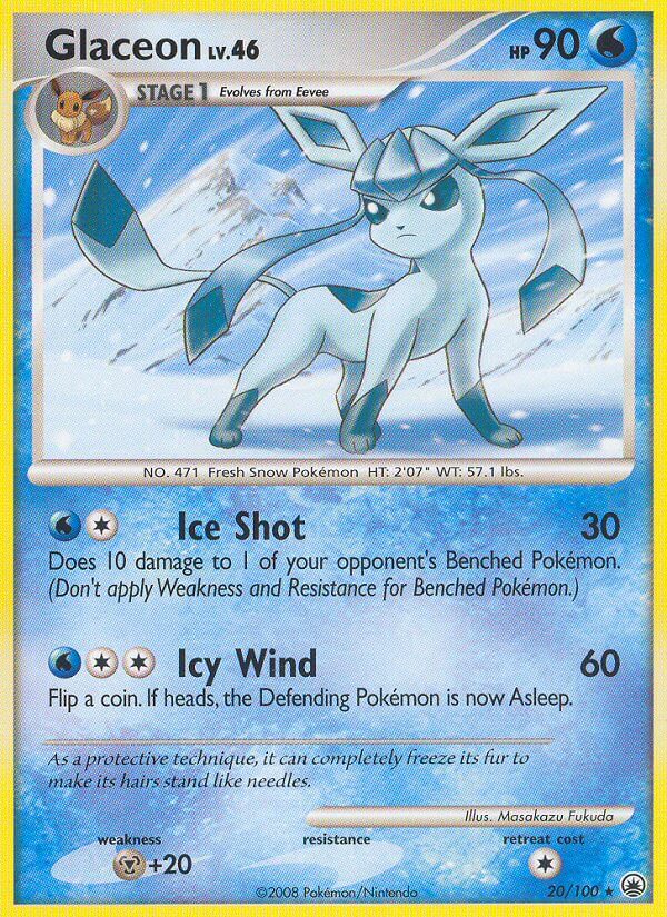 Glaceon (20/100) (Theme Deck Exclusive) [Diamond & Pearl: Majestic Dawn] | Exor Games Summserside