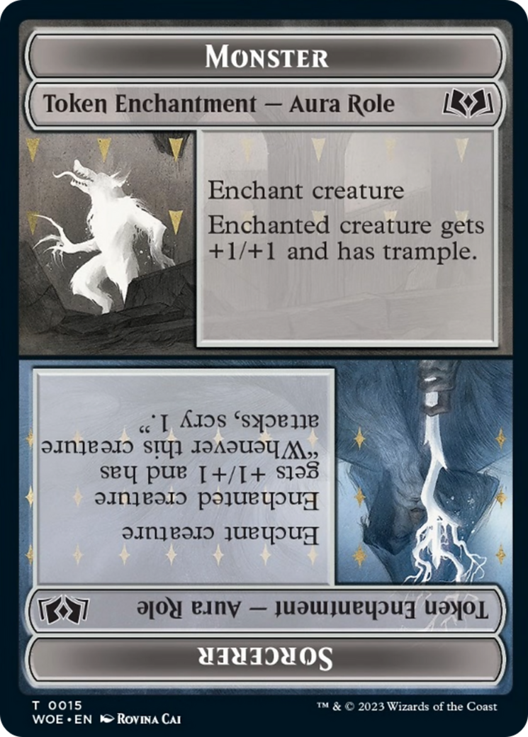 Monster Role // Sorcerer Role Token [Wilds of Eldraine Tokens] | Exor Games Summserside