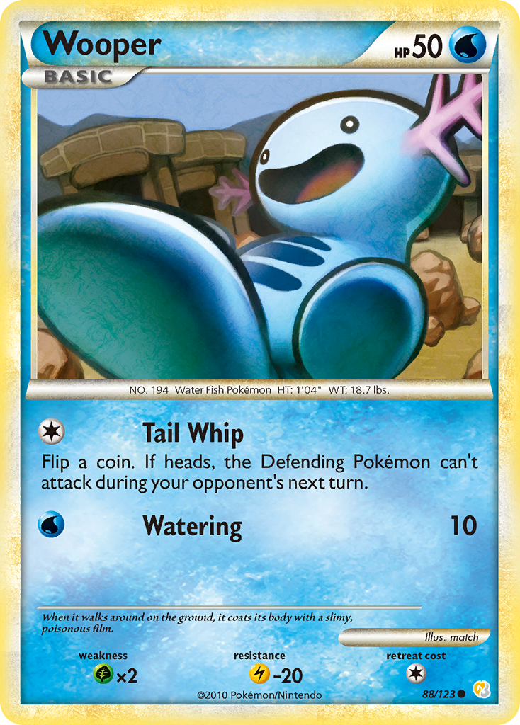 Wooper (88/123) [HeartGold & SoulSilver: Base Set] | Exor Games Summserside