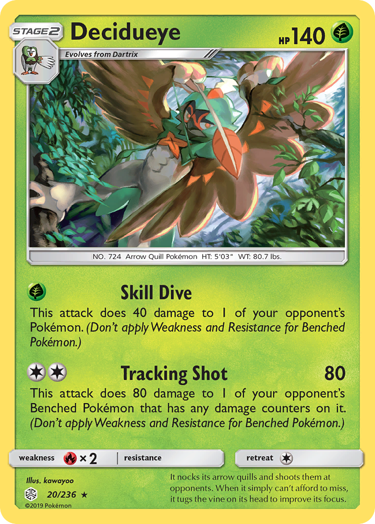 Decidueye (20/236) [Sun & Moon: Cosmic Eclipse] | Exor Games Summserside